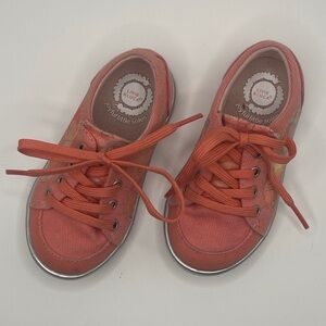 Livie & Luca Reeves Eco Sneakers shoes silver coral peach easy Velcro closure 7